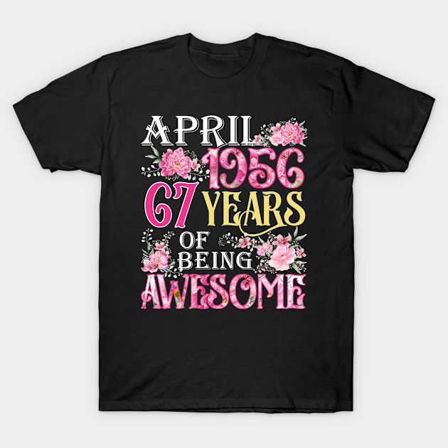 April Girl 1956 Shirt 67th Birthday 67 Years Old T-Shirt by denvau123